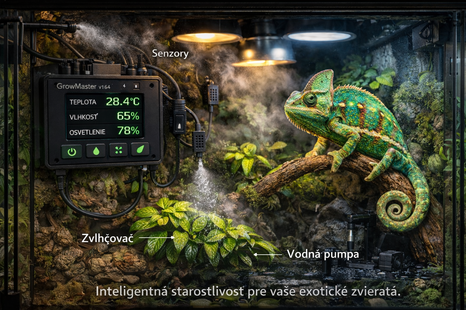 Riadenie mikroklímy pre skleník, terárium a akvárium